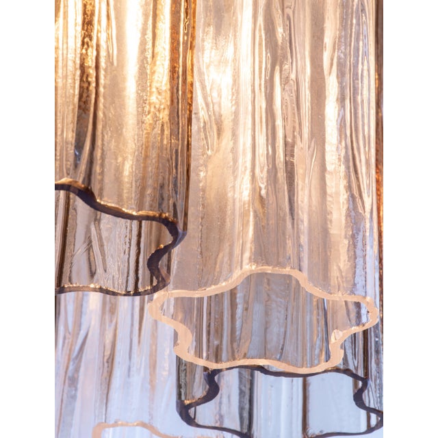 Amber Venini Tronchi Murano Glass & Brass Flush Mount Ceiling Light by J. T. Kalmar For Sale - Image 9 of 11