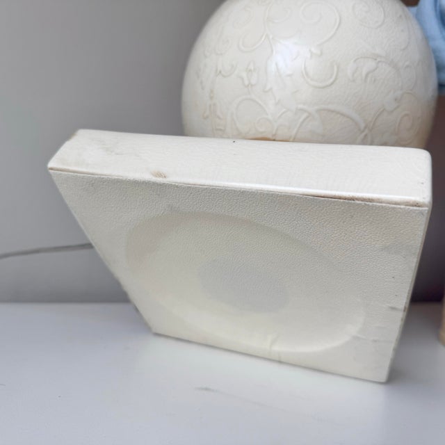 1960s Italian Pottery Floral Embossed Lamp For Sale - Image 10 of 11