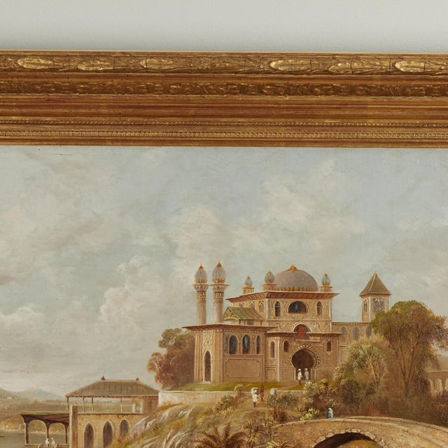 English Antique Orientalist India Landscape Oil Painting by Daniel C. Grose For Sale - Image 3 of 13