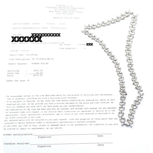 Tiffany & Co. Victoria Platinum Graduated Marque Shape Diamond Necklace For Sale - Image 13 of 16