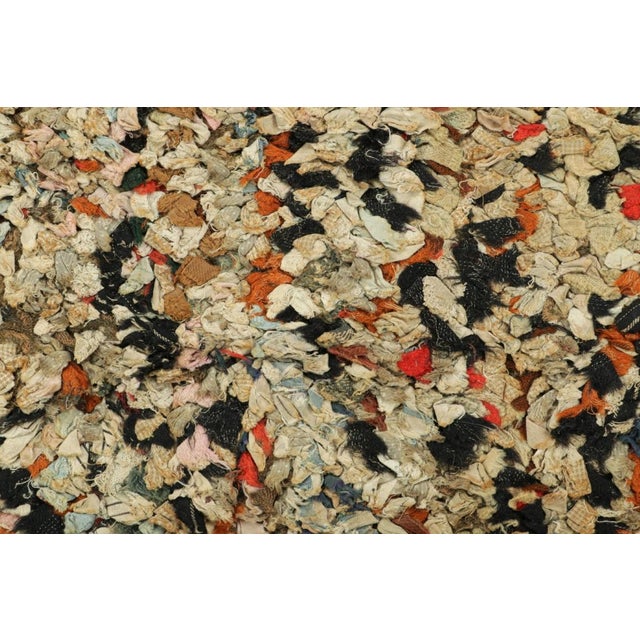 Traditional Antique Hooked Rug With Abstract Multicolor Patterns | Rug & Kilim For Sale - Image 3 of 7