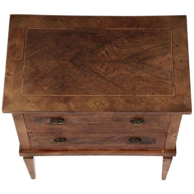 Small Antique Baroque Louis XVI Chest of Drawers in Walnut, 1800 For Sale - Image 9 of 18