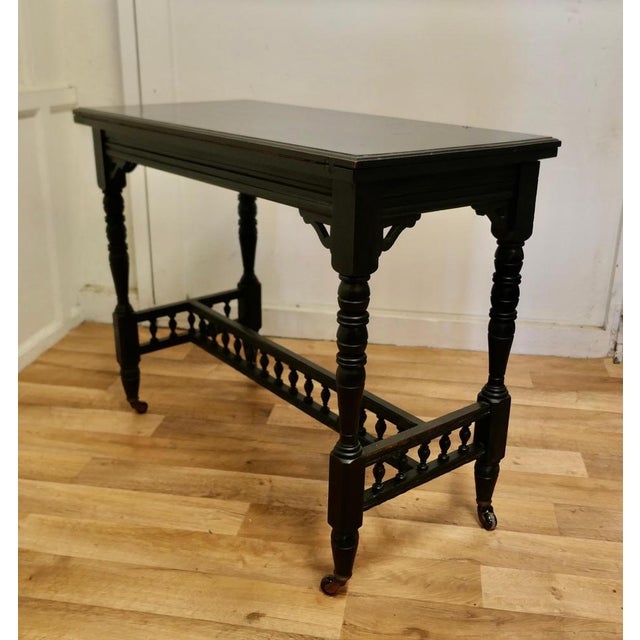 Ebonised Occasional Card Hall Table For Sale - Image 4 of 9