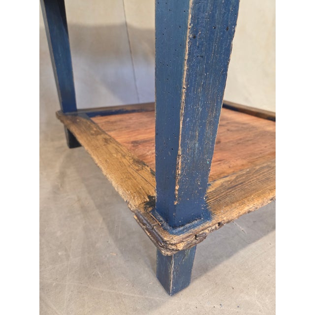 Antique European Rustic Painted Pine Baker's Table, Romania, 1761 For Sale - Image 11 of 18