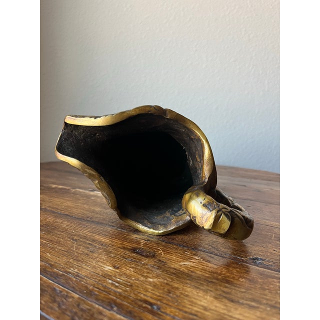 Antique Bronze Heavy Pitcher/Carafe Peasant Scene/Design Sculpted, Embossed For Sale In Dallas - Image 6 of 12