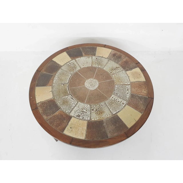 1960s Stone and Oak Coffee Table by Tue Poulsen for Haslev Furniture, Denmark, 1960s For Sale - Image 5 of 9