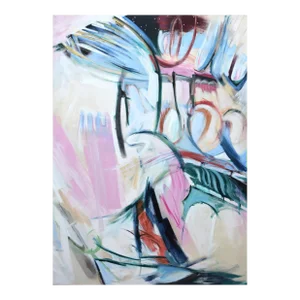 Large Scale Vintage Post Modern Abstract Expressionist Painting 1989
