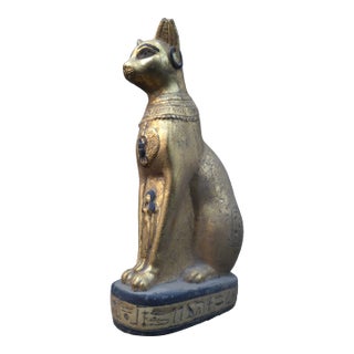 Vintage Egyptian Statue of Goddess Bastet Cat Figure Egyptian Civilization Bc For Sale