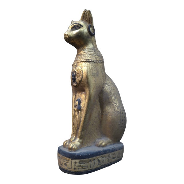 Vintage Egyptian Statue of Goddess Bastet Cat Figure Egyptian Civilization Bc For Sale