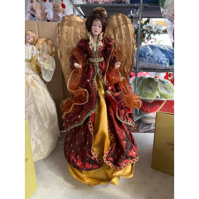1980s Large 18” Angel Tree Topper For Sale In West Palm - Image 6 of 6