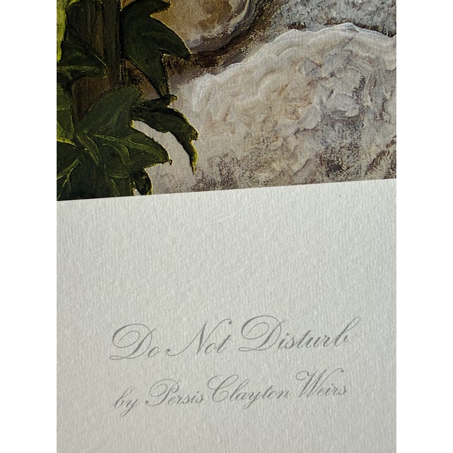 Paper 1995 Persis Clayton Weirs "Do Not Disturb" Signed Numbered 54/950 Print Cats, Birds W/ Coa For Sale - Image 7 of 9