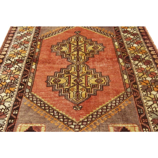 Mid 20th Century Vintage Turkish Oushak Rug, 03'07 X 05'11 For Sale - Image 4 of 11