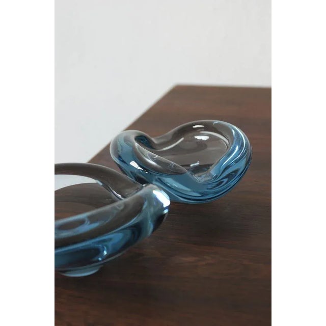 Mid-Century Modern Glass Ashtray by Lütken by Per Lütken for Holmegaard, 1950s, Set of 2 For Sale - Image 3 of 5