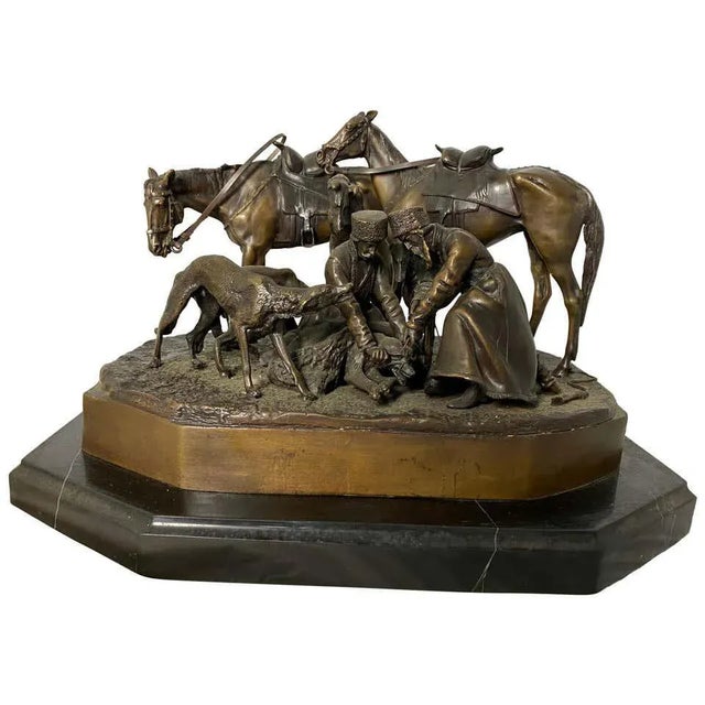 Bronze Sculpture of Hunting Party, 19th-Century For Sale - Image 12 of 12