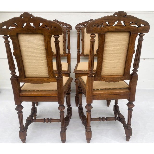 Wood Neo-Renaissance Carved Wooden Chairs from Befos, 1880s, Befos, Set of 4 For Sale - Image 7 of 18