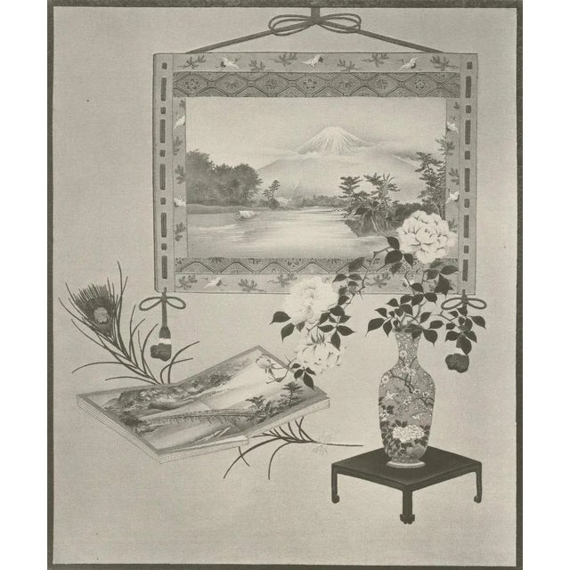 Paper Still Life with Mount Fuji and Floral Vase, 1800s, Paper For Sale - Image 7 of 10