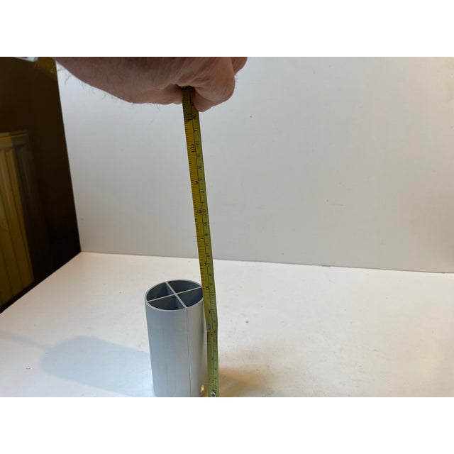 Metal Minimalist Pencil Holder in Brushed Aluminum from Georg Jensen, 1990s For Sale - Image 7 of 8