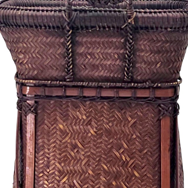 Late 20th Century Japanese Woven Bamboo Hozan Style Ikebana Baskets - A Pair For Sale - Image 10 of 18