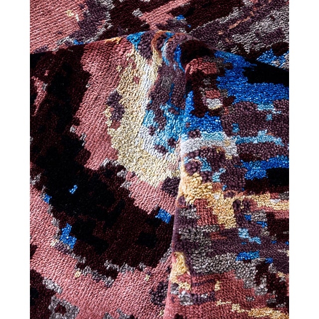 Textile Ikat, One-of-a-Kind Hand-Knotted Area Rug - Black, 8' 2" x 10' 2" For Sale - Image 7 of 8