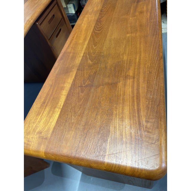 Danish Teak Desk with Drawer Cabinet and Extension Table, Set of 3 For Sale - Image 10 of 18