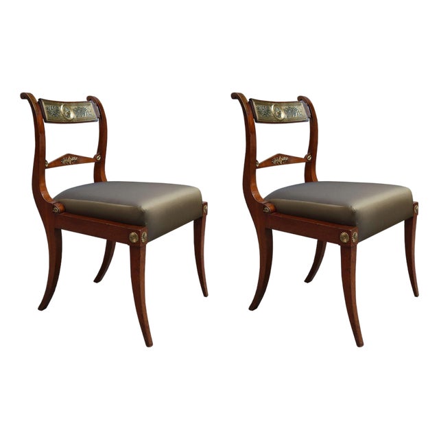 Fine Pair of Neoclassical Side Chairs, 1st Half 19th Century For Sale