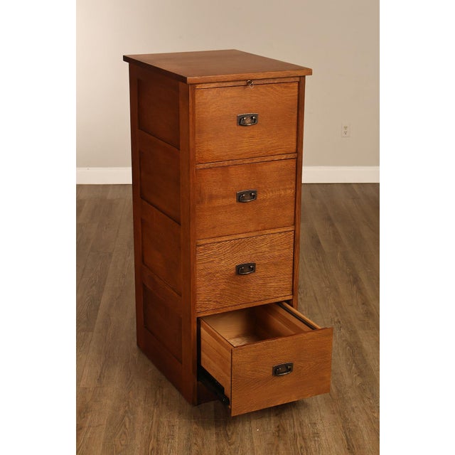 Stickley Mission Collection Oak Filing Cabinet For Sale - Image 11 of 18