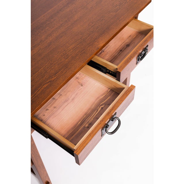 Mission Quarter Sawn Oak Writing Desk - MC For Sale - Image 11 of 11