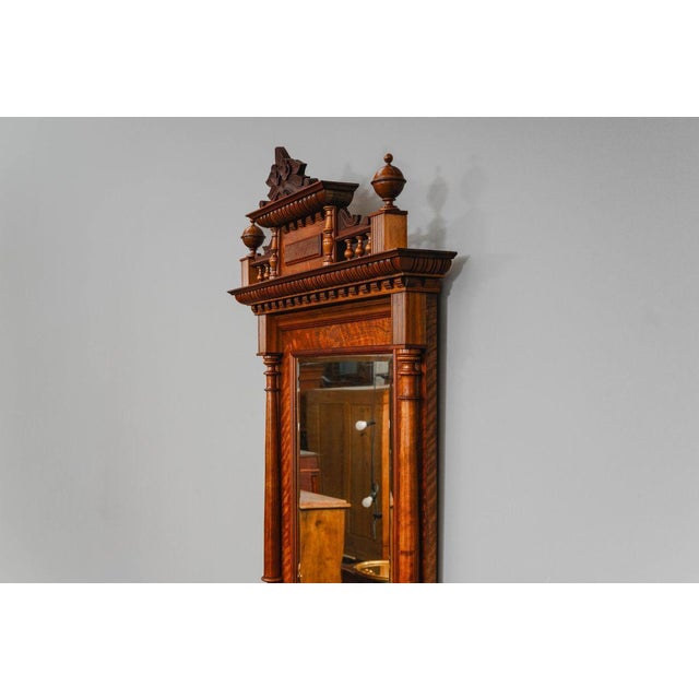 Gründerzeit Wall Mirror in Walnut, Late 19th Century For Sale - Image 9 of 13