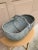 Early 20th Century Early 20th Century American Splint Oak Pale Blue Gathering Basket For Sale - Image 5 of 11