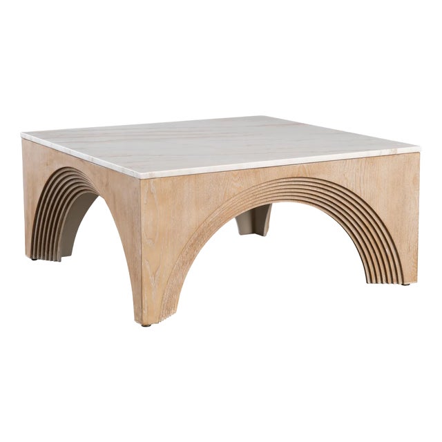 Paxton Marble Top Rectangular Coffee Table For Sale