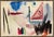 MCM painting on paper by artist Robert Colborne (1931-2002) of coastal and nautical themes complete with a sailboat, boys...