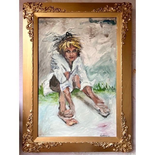 UnAware, Oil Painting, Framed, Portraits, by Van Ness For Sale - Image 10 of 10