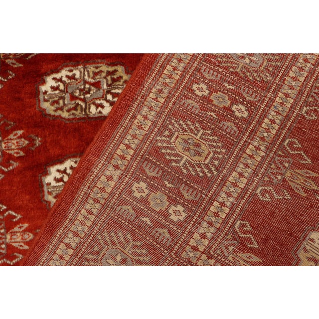Burnt Orange Rustic Bokhara Rust/Gray Hand Knotted Wool Rug For Sale - Image 8 of 9