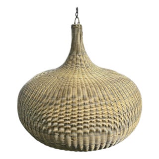 Outdoor Faux Rattan Gourd Pendant Light Medium For Sale