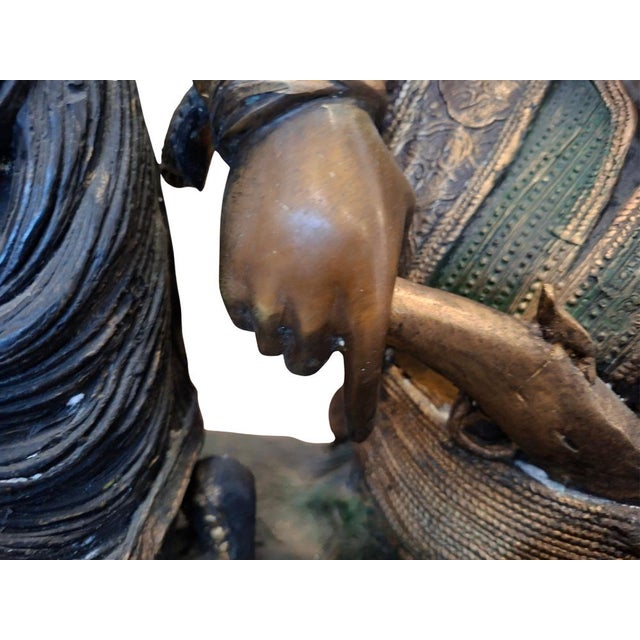 Forest Green Knight on Horseback, 1990, Bronze For Sale - Image 8 of 9