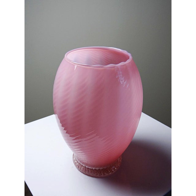 Small Blown Vase in Twisted Pink Opaline Glass, 1960s For Sale - Image 3 of 12