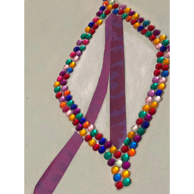 Early 21st Century Contemporary Large Collage With Glass Motif For Sale - Image 5 of 13