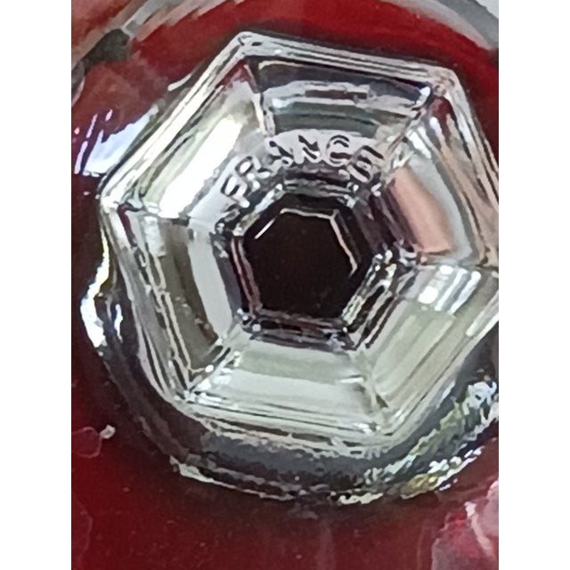 French Crystal Red Cut-to-Clear Wine Water Goblet by Cristal d'Arques-Durand Set of 4 For Sale - Image 4 of 4