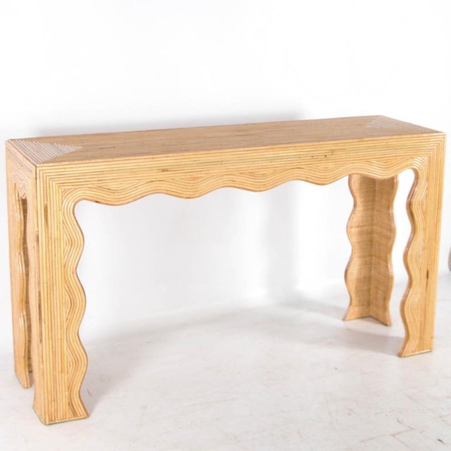 Rattan Wave Console Table For Sale - Image 14 of 16