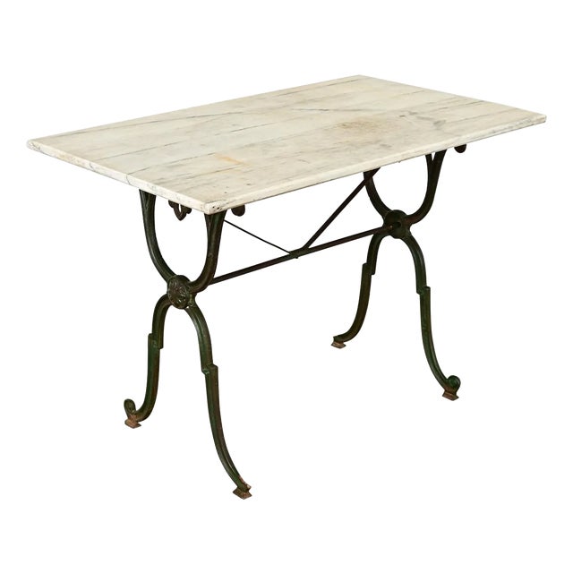 French 19th Century Marble & Cast Iron Bistro Table For Sale