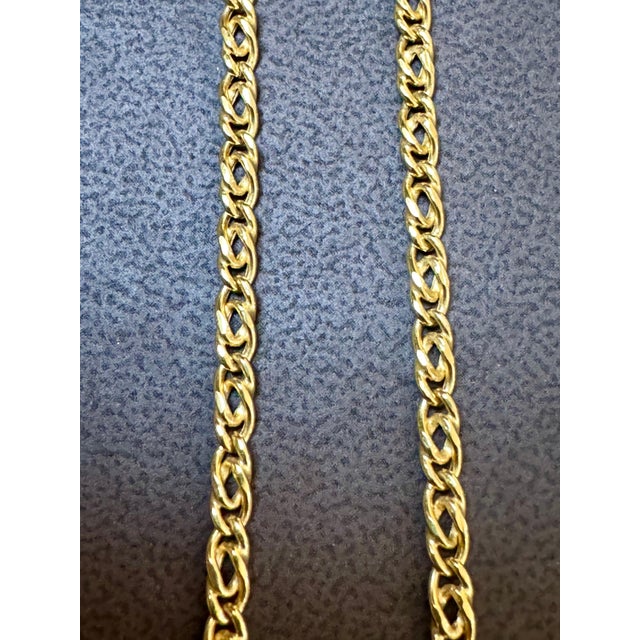 Vintage 18 Karat Yellow Gold 7.4 Gm, Link Chain, 3.22 mm Necklace, 18.5" Long For Sale - Image 13 of 18