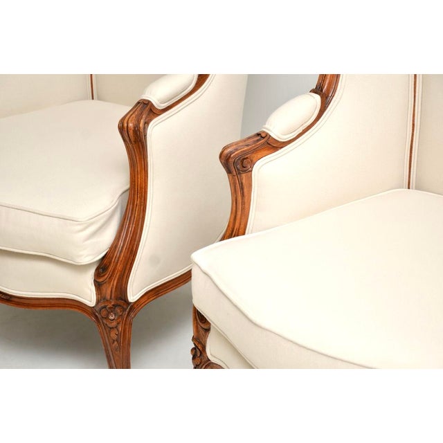 Vintage French Walnut Armchairs, 1920, Set of 2 For Sale - Image 12 of 14