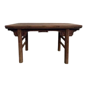 Natural Elm Console or Wine Table, 29.5" Inch Tall