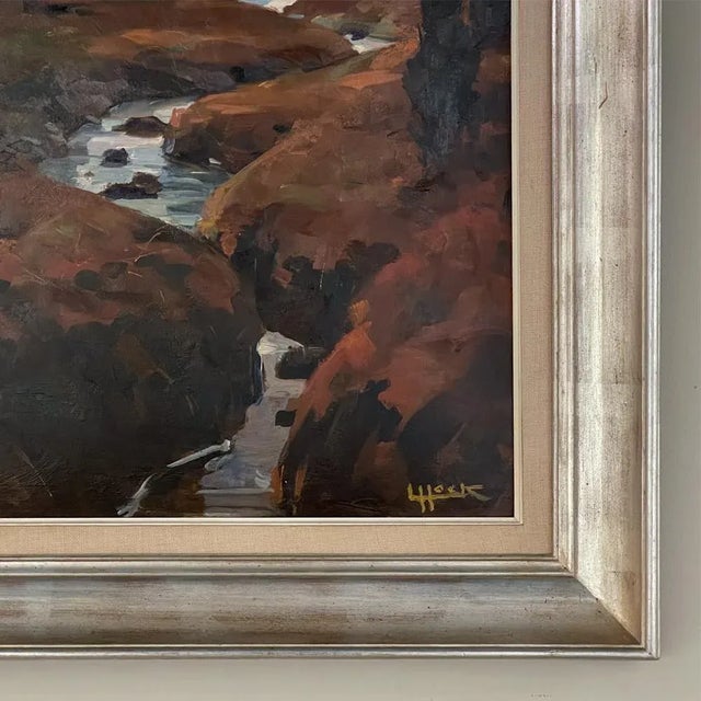 Copper Framed Oil Painting on Panel by Lucien Hock (1899-1972) For Sale - Image 8 of 13