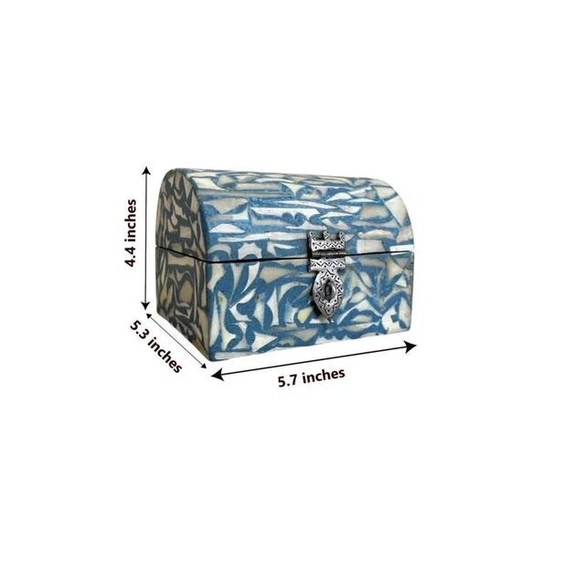 2020s Handmade Wooden Box With Metal and Resin–Unique Decorative Storage Chest for Jewelry & Keepsakes For Sale - Image 5 of 8