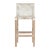 Transitional White Leather Woven Lulua Counter Stool Teak Wood For Sale - Image 3 of 5
