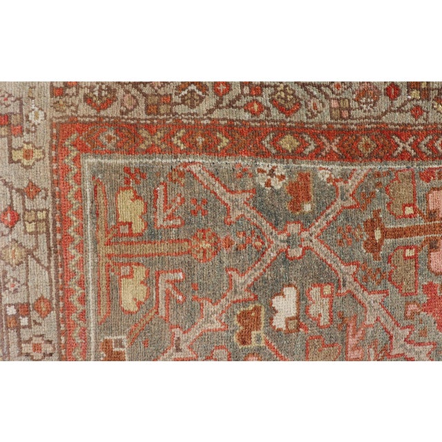 Antique Persian Malayer Rug With All-Over Design With Red and Gray-Blue 3'0 X 5'0 For Sale - Image 12 of 12