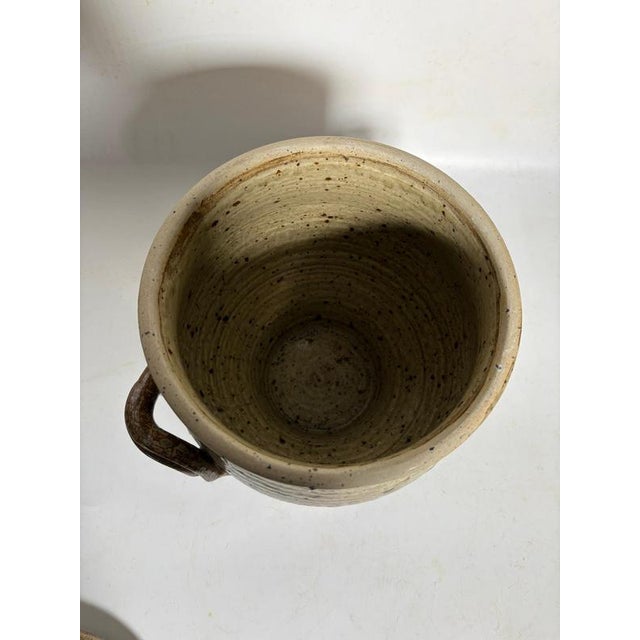 Beige Stoneware Pot by Bodiny, France, 1960 For Sale - Image 8 of 11