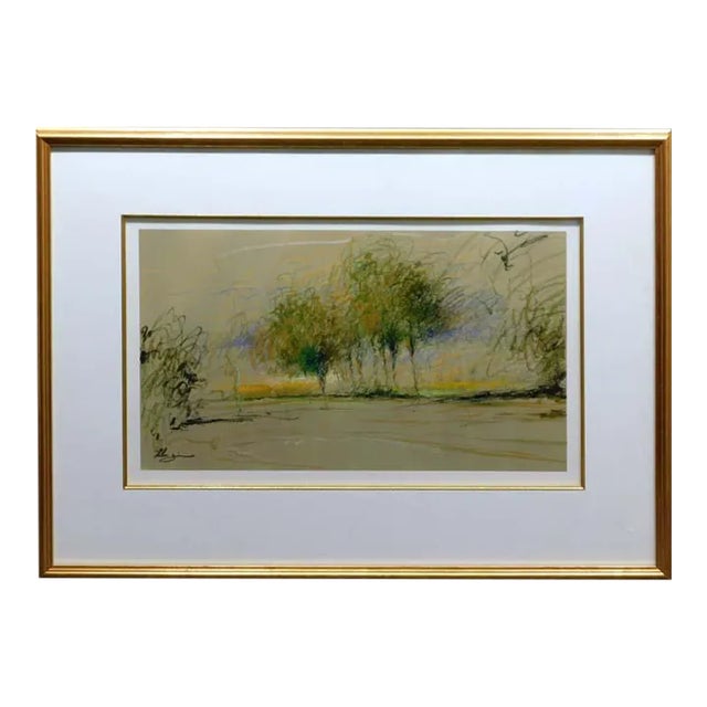 "X-6" Helen Zarin Landscape Original Pastel Drawing, Framed For Sale