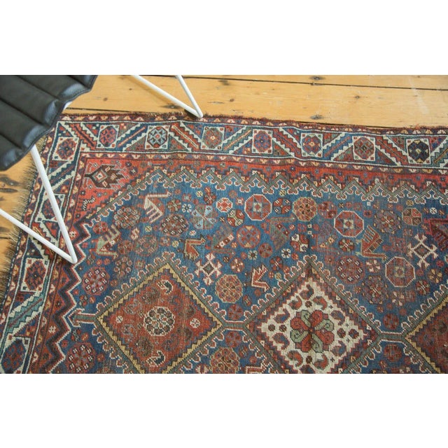 Antique Qashqai Square Rug - 3'11" X 4'11" For Sale - Image 4 of 9